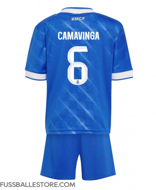 Günstige Real Madrid Eduardo Camavinga #6 3rd trikot Kinder 2025-26 Kurzarm (+ Kurze Hosen)